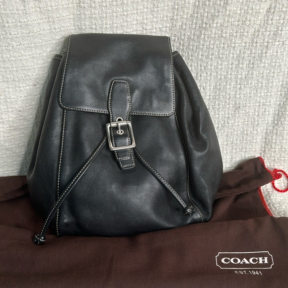 COACH mini black backpack with silver hardware! - Picture 1 of 4